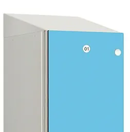 Sloping top aluminium lockers