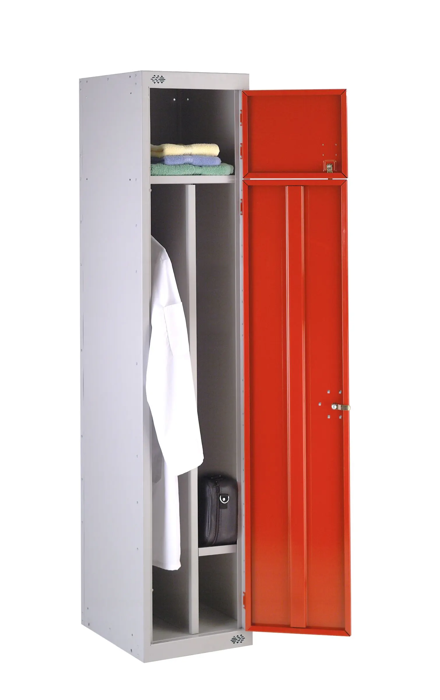 Workwear locker with additional shelf