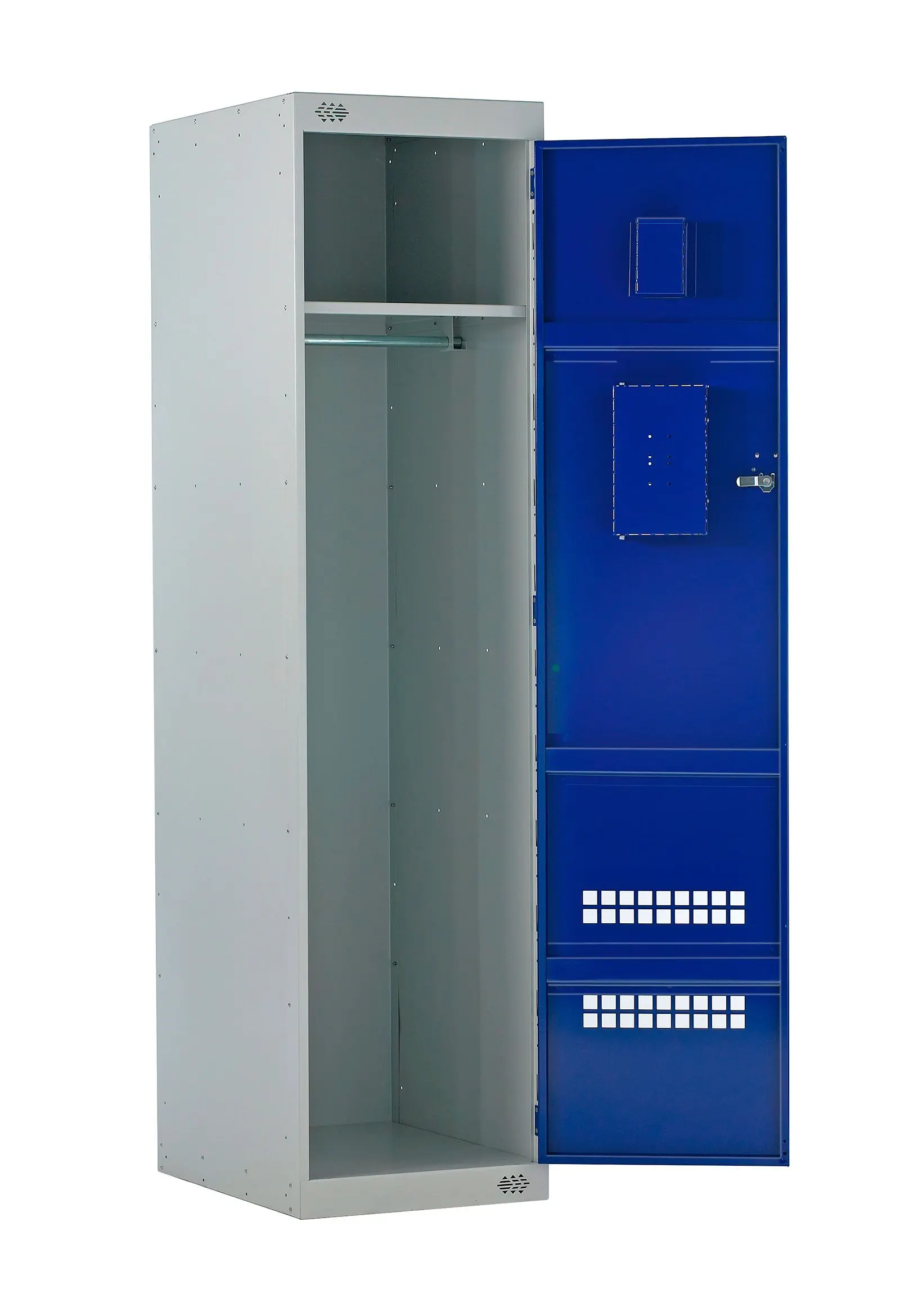 Semiperforated door police locker