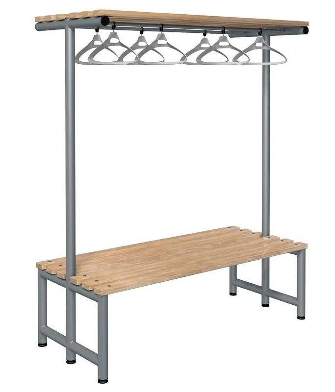 Banco doble con balda y perchero fresno - POLYPAL STORAGE SYSTEMS