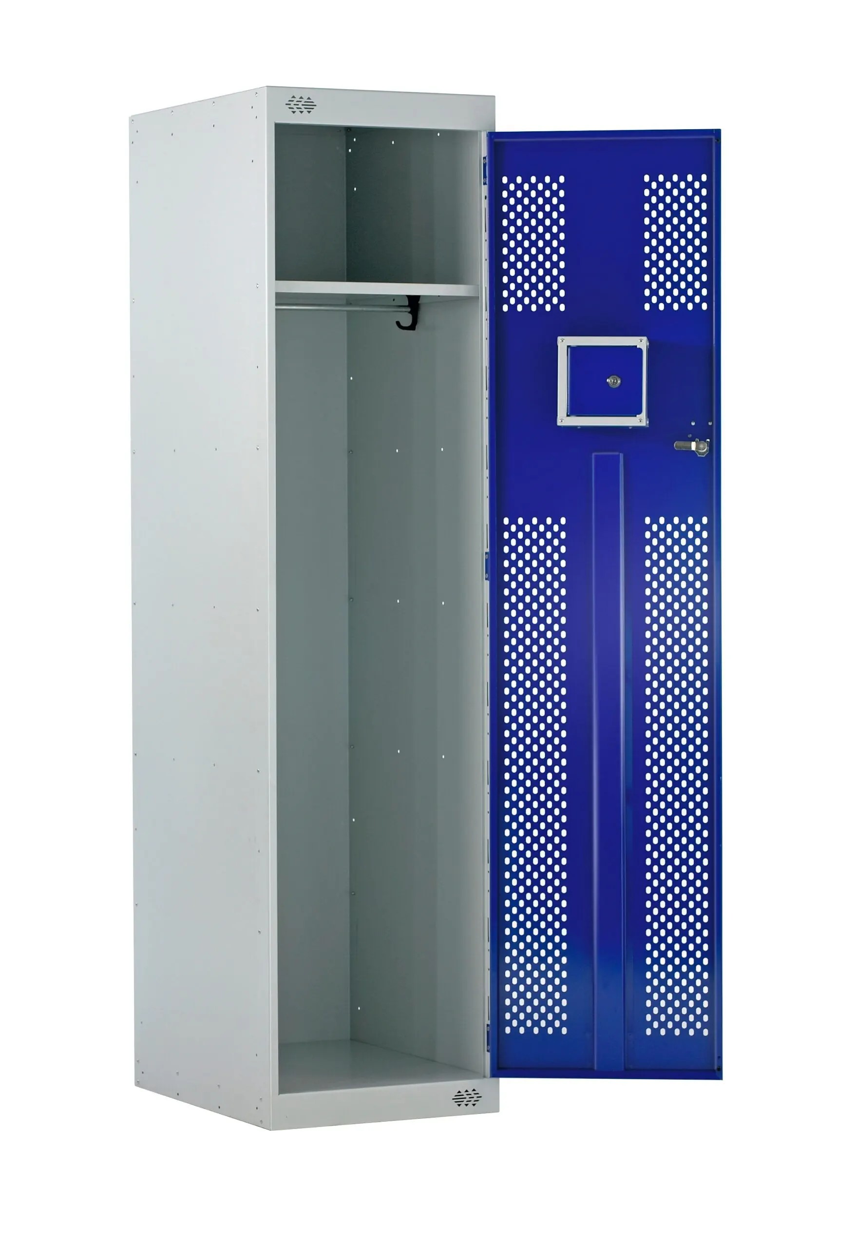 Perforated door police locker